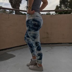 Blue tie dye super stretch jeggings